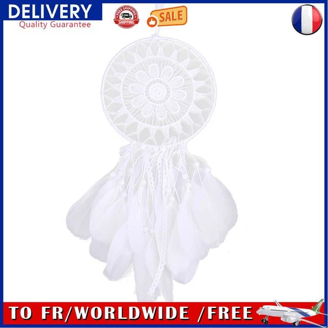 Dentelle blanche fleur Dreamcatcher Wind Chimes Style indien plume pendentif Dre