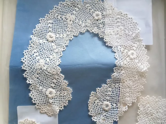 Hand made Irish crochet lace collar and cuffs