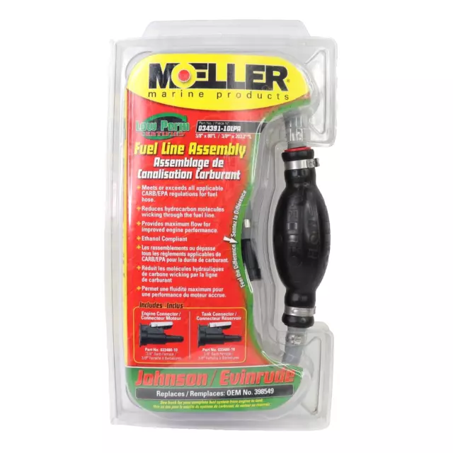 Moeller Complete Fuel Line Assembly #034391-10LPA Part Mercury 3/8" x 80”L