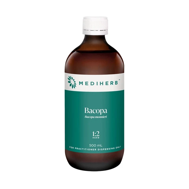 Tintura de extracto líquido Mediherb Bacopa 1:2 - TAMAÑO GRANDE 16,9 fl.oz (500 ml)