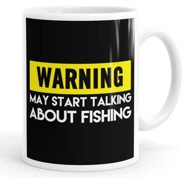 Warning May Start Talking About Fishing Funny Mug Cup