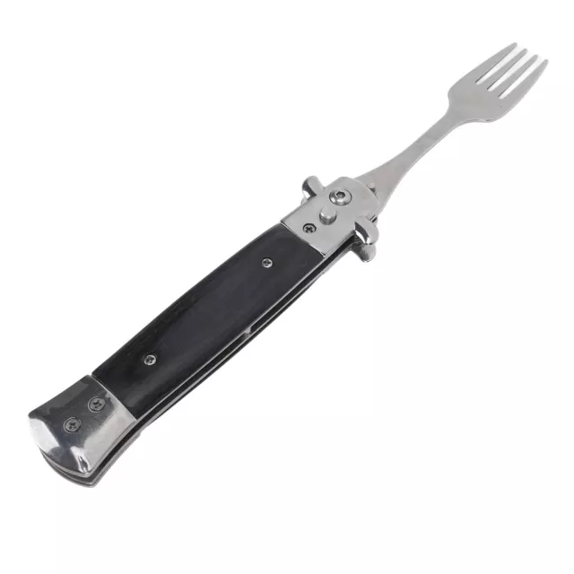 Folding Spring Fork Reusable Stainless Steel Automatic Foldable Spring Fork IDS
