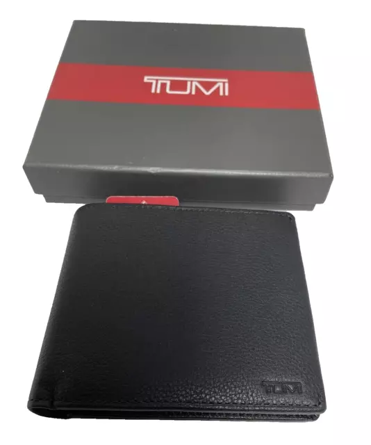 TUMI Nassau SLG Black Leather Double Bill Wallet Mens Unisex