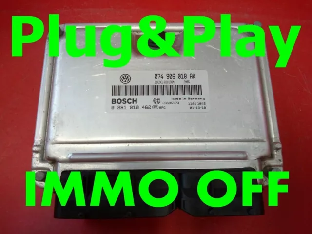 IMMO OFF / Calculateur Plug&Play VW T4 TDI 2.5 AJT 0281010462 - 074906018AK...