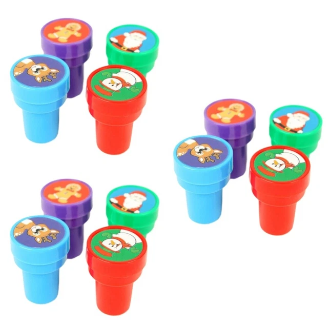 12 Pcs Christmas Stocking Stuffers Kids Stamps Snowflake Stampers