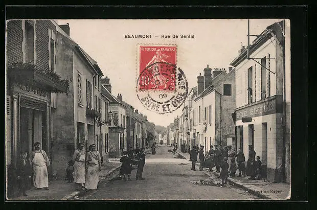 CPA Beaumont, Rue de Senlis 1909