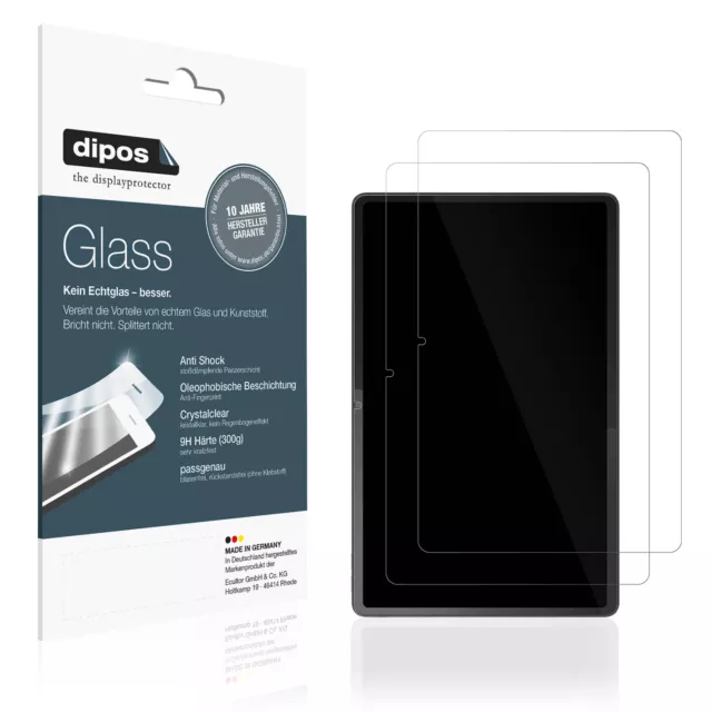 2x Schutzfolie für Lenovo Tab P11 (2nd Gen) - Anti-Shock 9H Folie dipos Glass