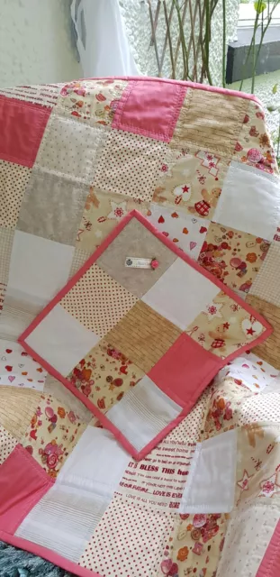 Handmade Patchwork quilt and Cushion cover