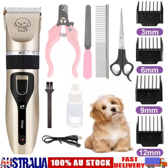 Dog Electric Clipper Comb Set Hair Trimmer Blade Cat Pet Grooming Horse Cordless