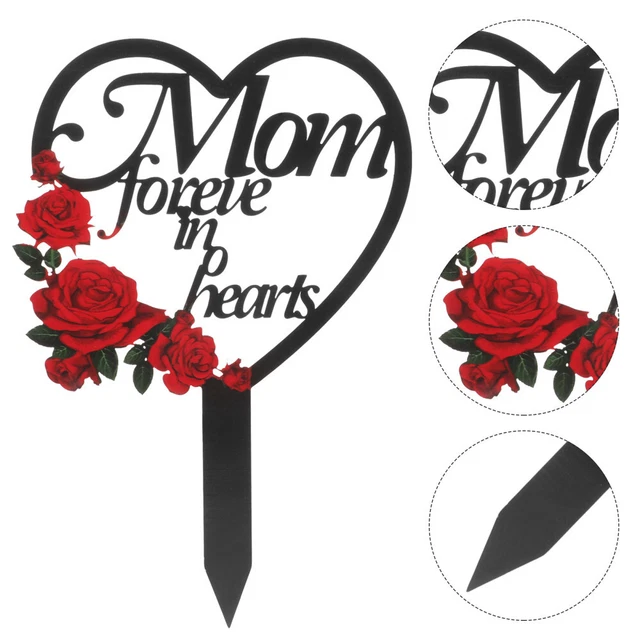 Memorial Sign Marker Mum Gifts for Graveside Metal Cross Stake The