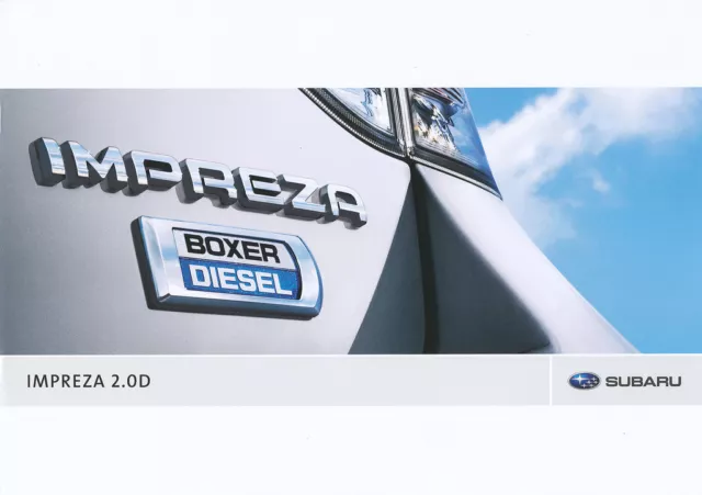 Subaru Impreza 2.0D Prospekt 2008 12/08 8 Seiten brochure prospectus broszura