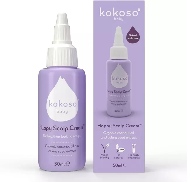 Kokoso Baby Happy Scalp Cream - Safe, Natural, Effective Scalp Treatment for Del