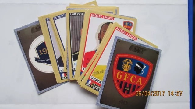 FOOT 1976  2016 40 ANS LIGUE 1 et 2 LOT de 25 STICKERS PANINI au CHOIX 2015 2016