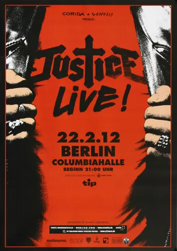 Justice - Justice Live, Berlin 2012 | Konzertplakat | Poster