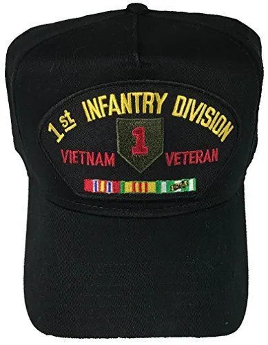 Us Army 1St Id First Infantry Division Vietnam Veteran Hat W/ Campaign Ribbons