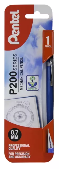 Pentel Mechanical Pencil, 0.7 mm Lead - 1 Blister Pack,blue