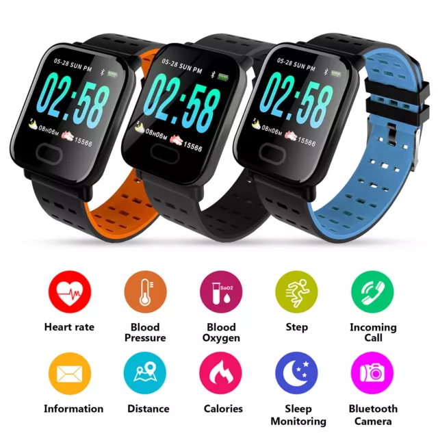 Waterproof Smart Watch Heart Rate Monitor Bracelet Wristband for Android iOS