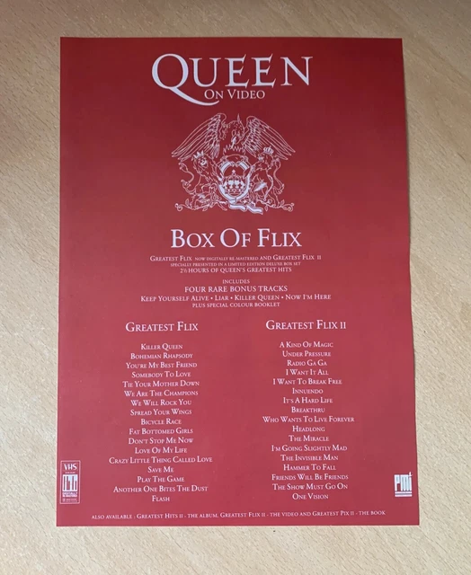ORIGINAL QUEEN BOX Of Flix Full Page Magazine Promo Advert 1991 £2.99 ...