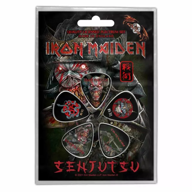 Iron Maiden Senjutsu Guitar Plectrum Pick 5 Pack Set Official Metal Band Merch