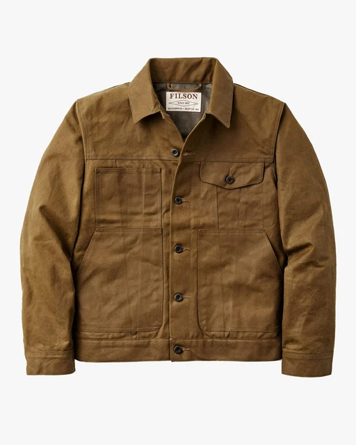FILSON TIN CLOTH Short Lined Cruiser Jacket Dark Tan 385.00 PicClick UK