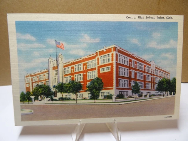 Central High School Tulsa OK Linen Postcard