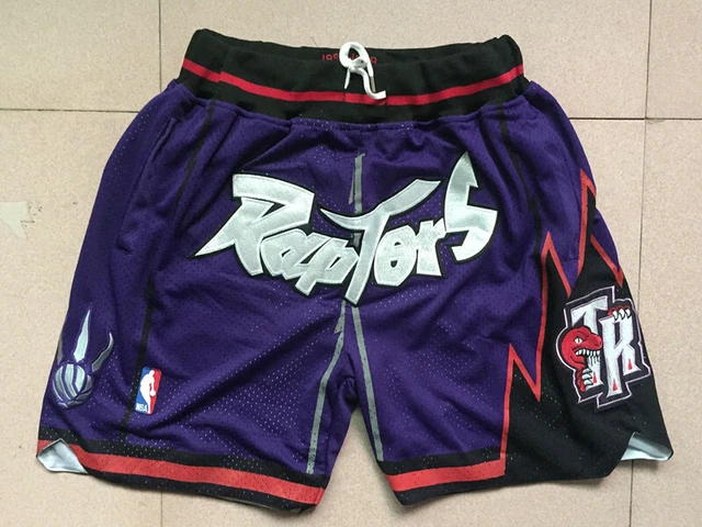 Retro 98 99 Toronto Raptors Basketball Shorts Stitched Purple