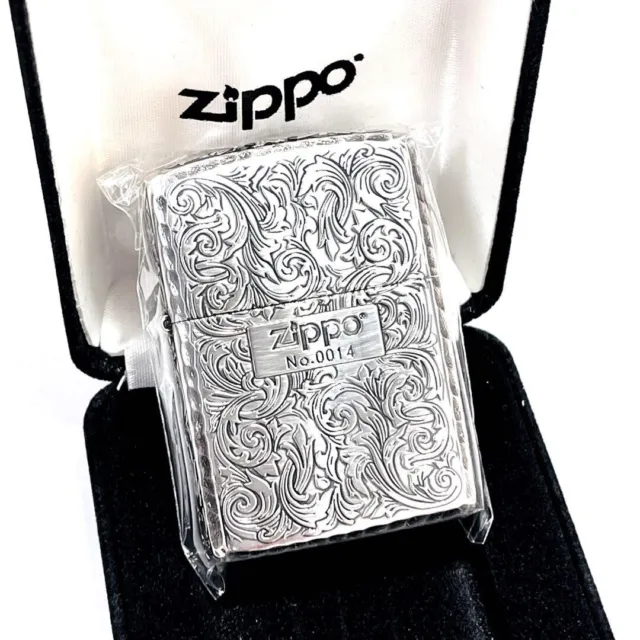 Zippo Oil Lighter Arabesque Silver Armor Case Limited Serial Number Japan