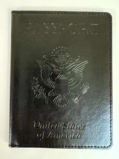 Leather Passport Holder Wallet Blocking Cover Protector For Vaccination Card