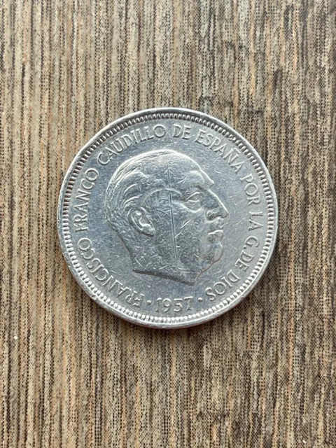 5 pesetas 1957 de Francisco Franco (moneda muy rara)