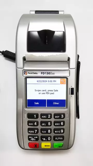 First Data FD130Duo Credit/Debit Card Machine POS Terminal Unit Only