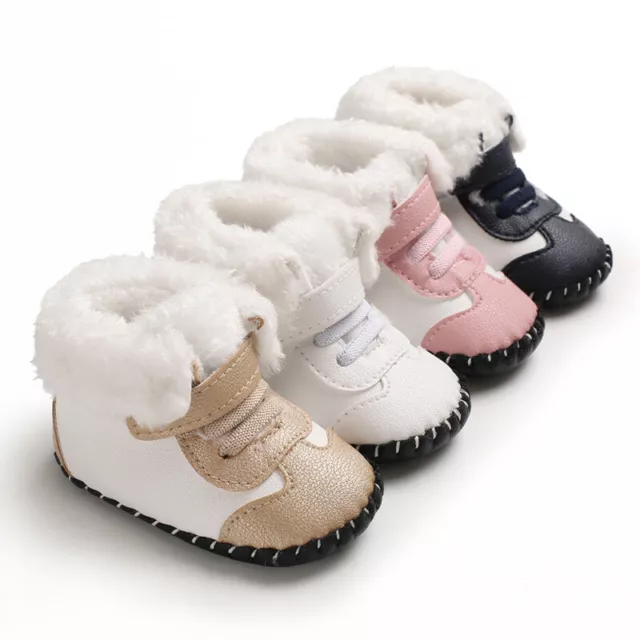 Newborn Baby Girls  Boys Pram Crib Shoes Infant Toddler Non-slip Warm Booties