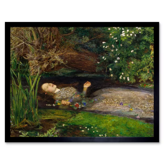 John Everett Millais Ophelia zugeschnittener Kunstdruck gerahmt 12x16