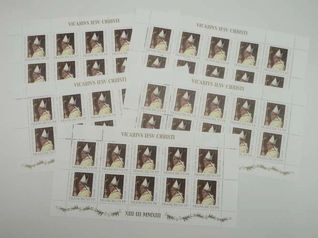 2013 Vatikan; 5 Klb.- Serien Papst Franziskus, **/MNH, MiNr. 1766/69, ME 600,-