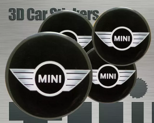 Adesivi Coppi Mozzo 4 pz Mini Logo Imitazione Centro Copri Ruota 3D 60mm