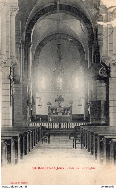 Carte Postale Ancienne CPA 71 Saint-Bonnet-de-Joux Rue De L'Église - Début 1900