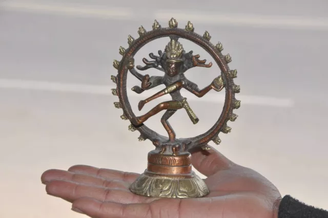 Latón Hecho a Mano Fino Lord Shiva Natraj Bailando Estatuilla De