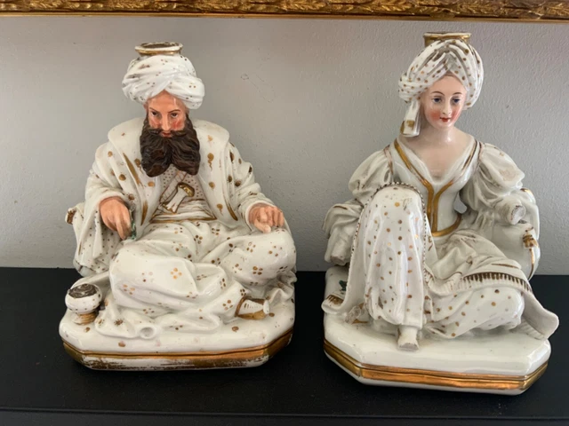 Paire De Flacons Porcelaine Jacob Petit Sultan Et Sultane Xixème