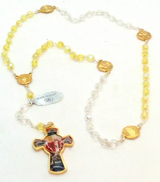 Pope John Paul II Italian Crystal Rosary Beads from Loreto, Italy