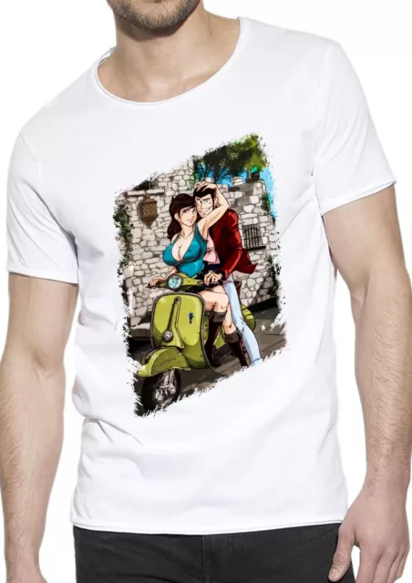 T-Shirt Lupin Fujiko vespa Uomo Abbigliamento 100% Cotone Taglia dalla S a XXL 2