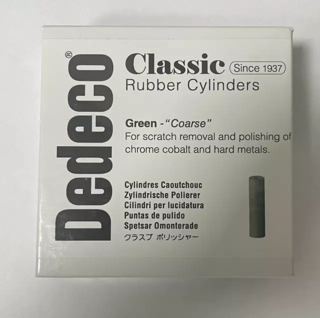 DEDECO CLASSIC GREEN RUBBER CYLINDERS 15/16" X 1/4"- 100/bx - 4592