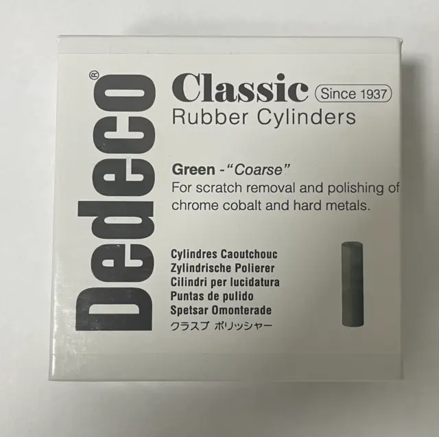 Dedeco Green Classic Rubber Cylinders 15/16"" X 1/4"" - 100 / Wx - 4592
