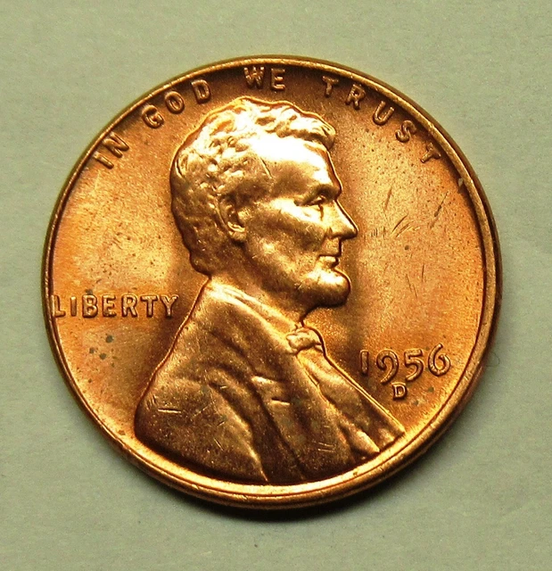 1956 D Lincoln Wheat Penny Choice BU Mint Luster Uncirculated -  J-87