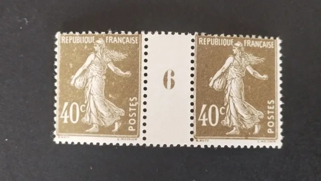 Timbres-Poste France Neufs ** Millésime 5 - N° 193 - 40 c. semeuse camée  brun-olive - 1925
