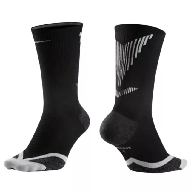 NIKE Golf Elite Cushioned Crew Socks sz 4 (10-11.5) Black Reflective Running