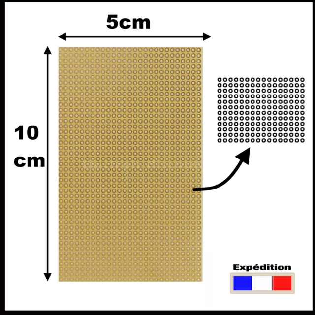 922K# plaque d'essais à pastille format 5x10cm   -- breadboard PCB