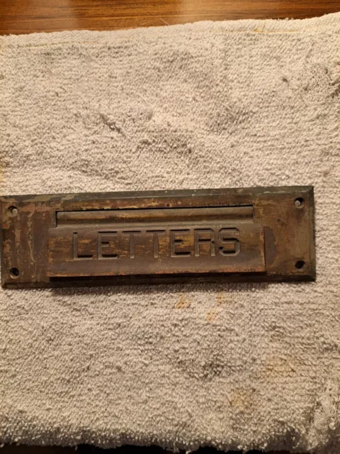 Vintage Brass Mail Slot Letters 8 1/4" By 2.5" Mailbox Plate