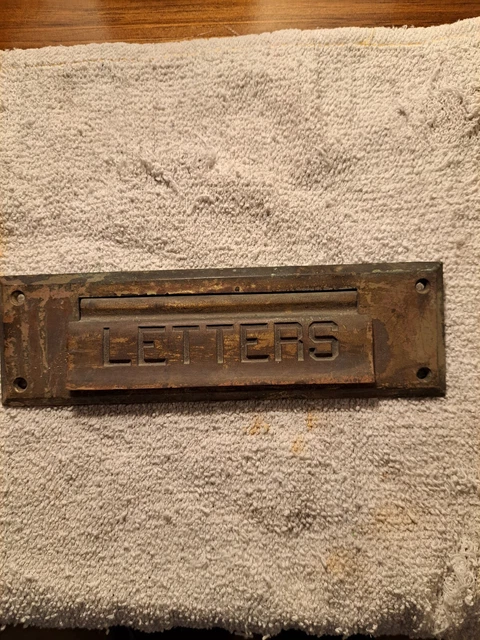 Vintage Brass Mail Slot Letters 8 1/4" By 2.5" Mailbox Plate