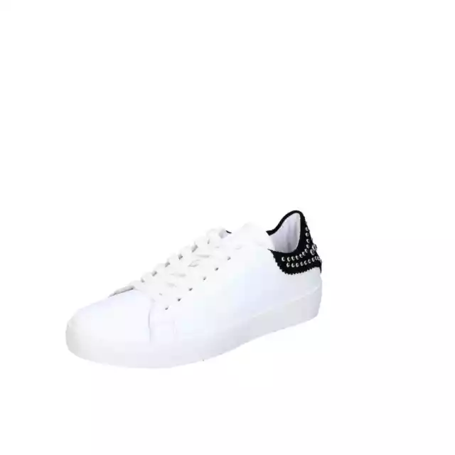 Chaussures Femme Il 'La 36 Ue Baskets Blanc Cuir Noir EZ468-36