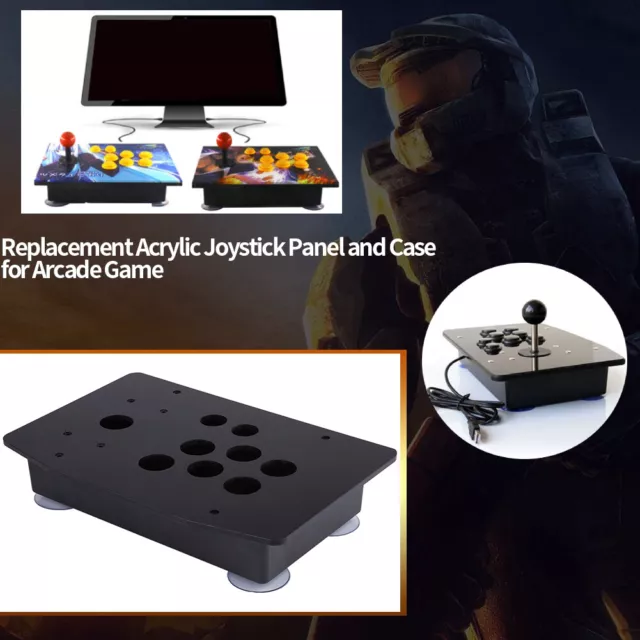 DIY Arcade Kits Set w/ Joystick Acrylic Panel & Flat Case 24mm/30mm Buttons Hole