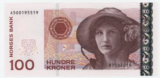 Norway 100 Kroner 2010 Pick 49.e UNC Uncirculated Banknote